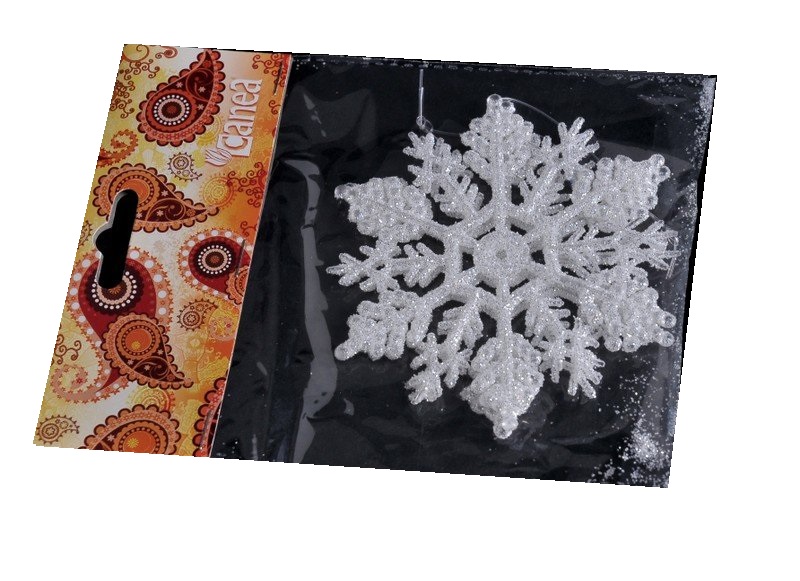 vločky 12 cm, glitter (2 ks)